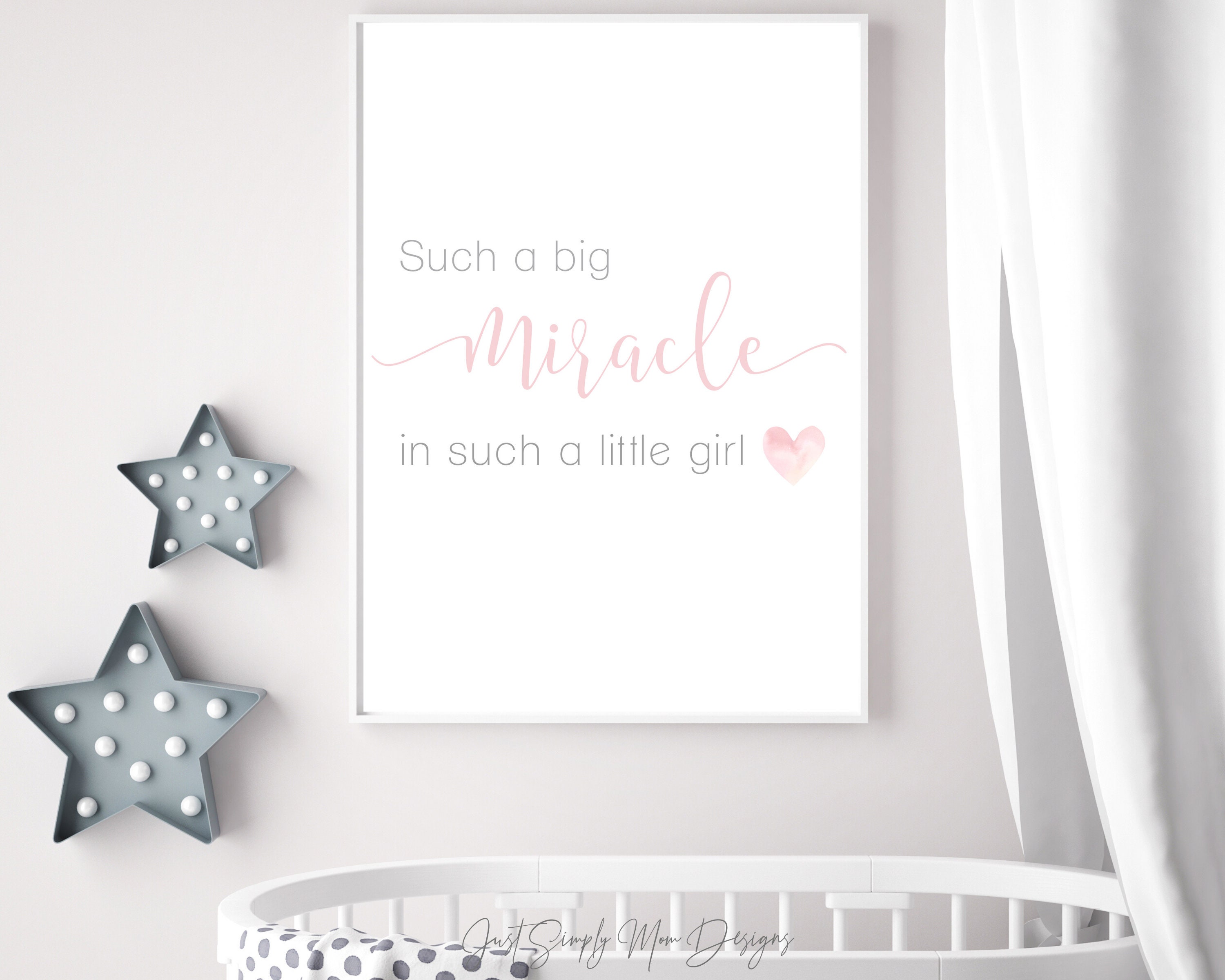 Pink Nursery Wall Decor for Baby Girl Nursery - Blush Baby Girl Wall ...