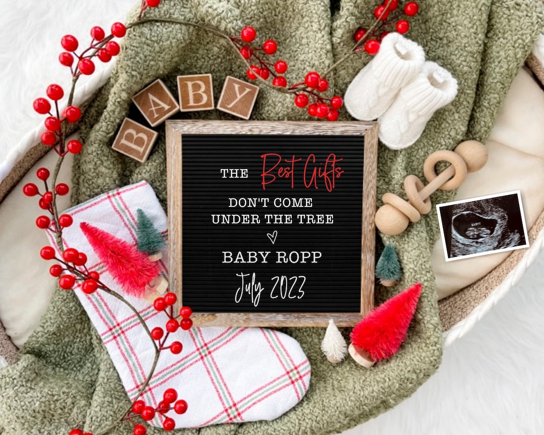 Christmas Digital Pregnancy Announcement for Social Media Etsy