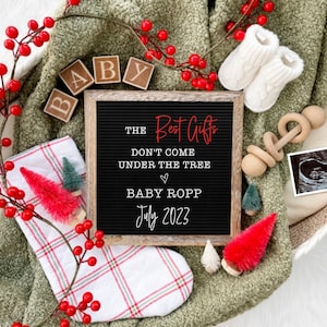 Christmas Digital Pregnancy Announcement for Social Media - Baby Reveal Expecting - Many Phrase Options- Letter Board Baby Announcement