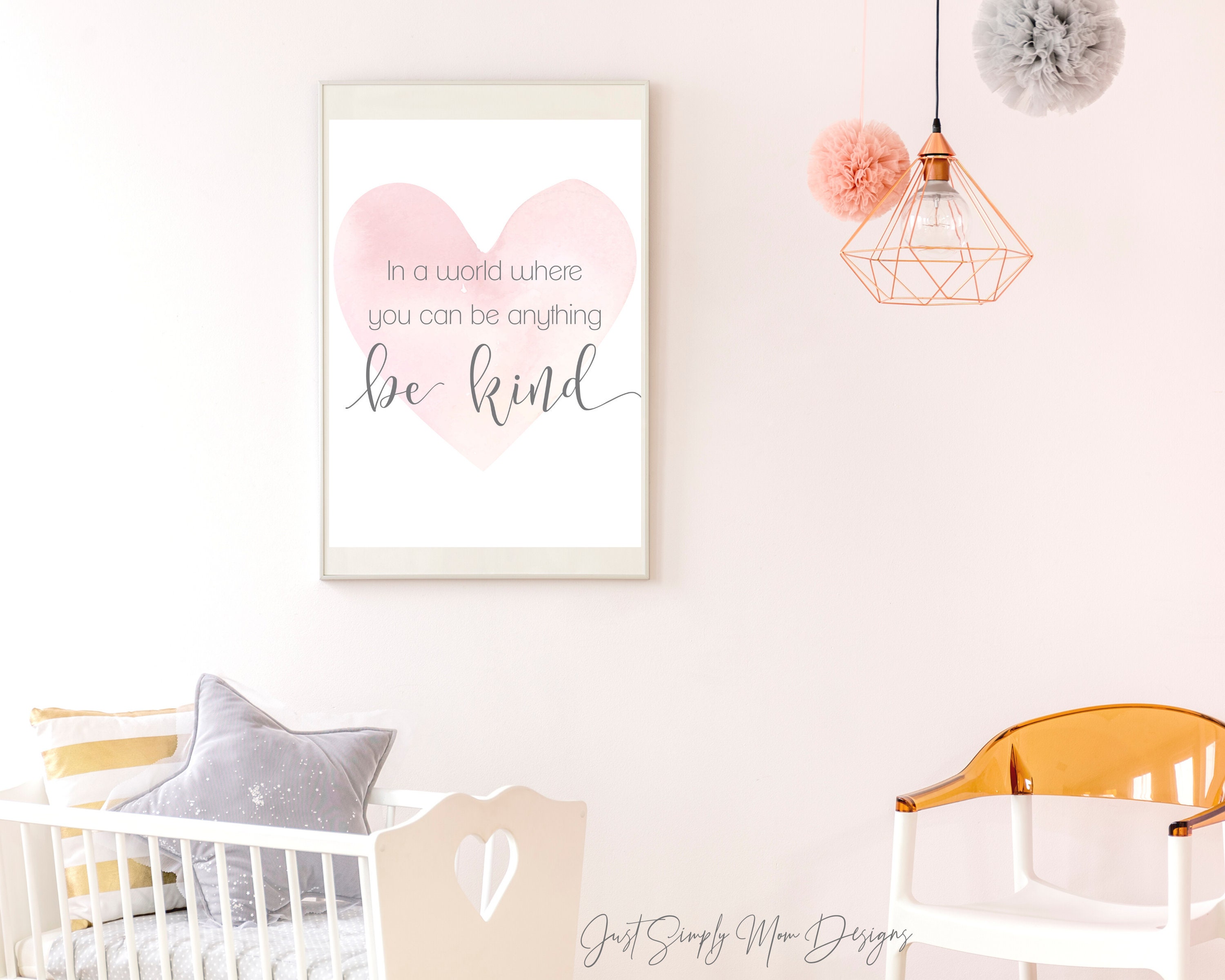 Pink Nursery Wall Decor for Baby Girl Nursery Blush Baby Etsy