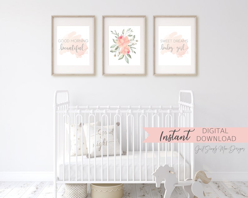 Printable Pink Nursery Wall Decor for Baby Girl Nursery Etsy