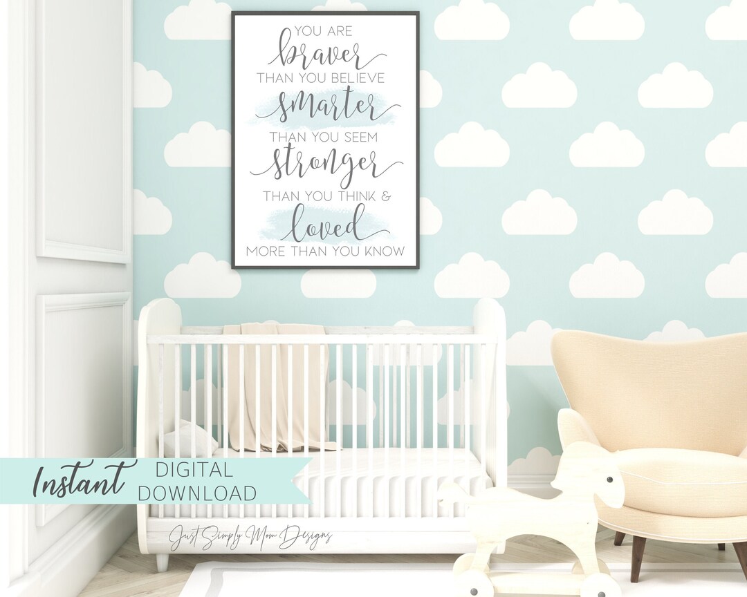 Blue Printable Nursery Wall Decor for Baby Boy Nursery Baby Wall Decor