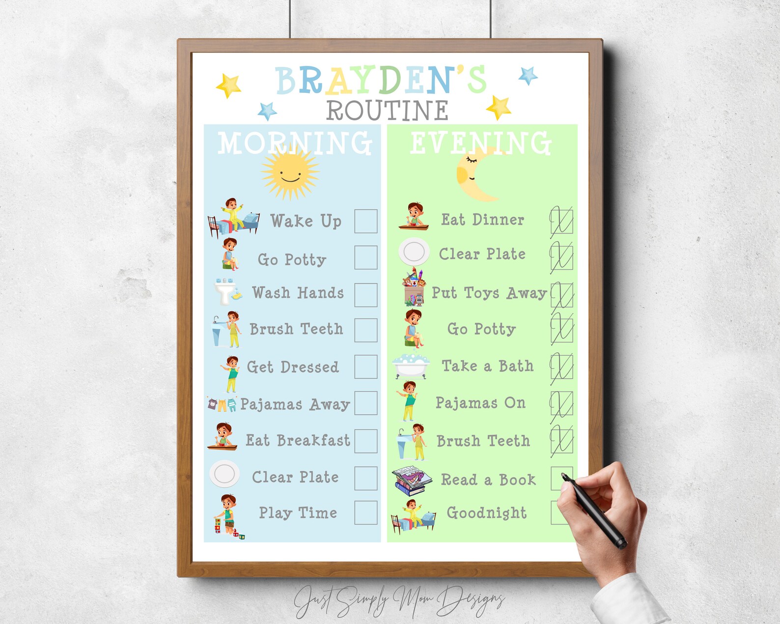 toddler-boy-daily-routine-chart-checklist-printable-morning-etsy