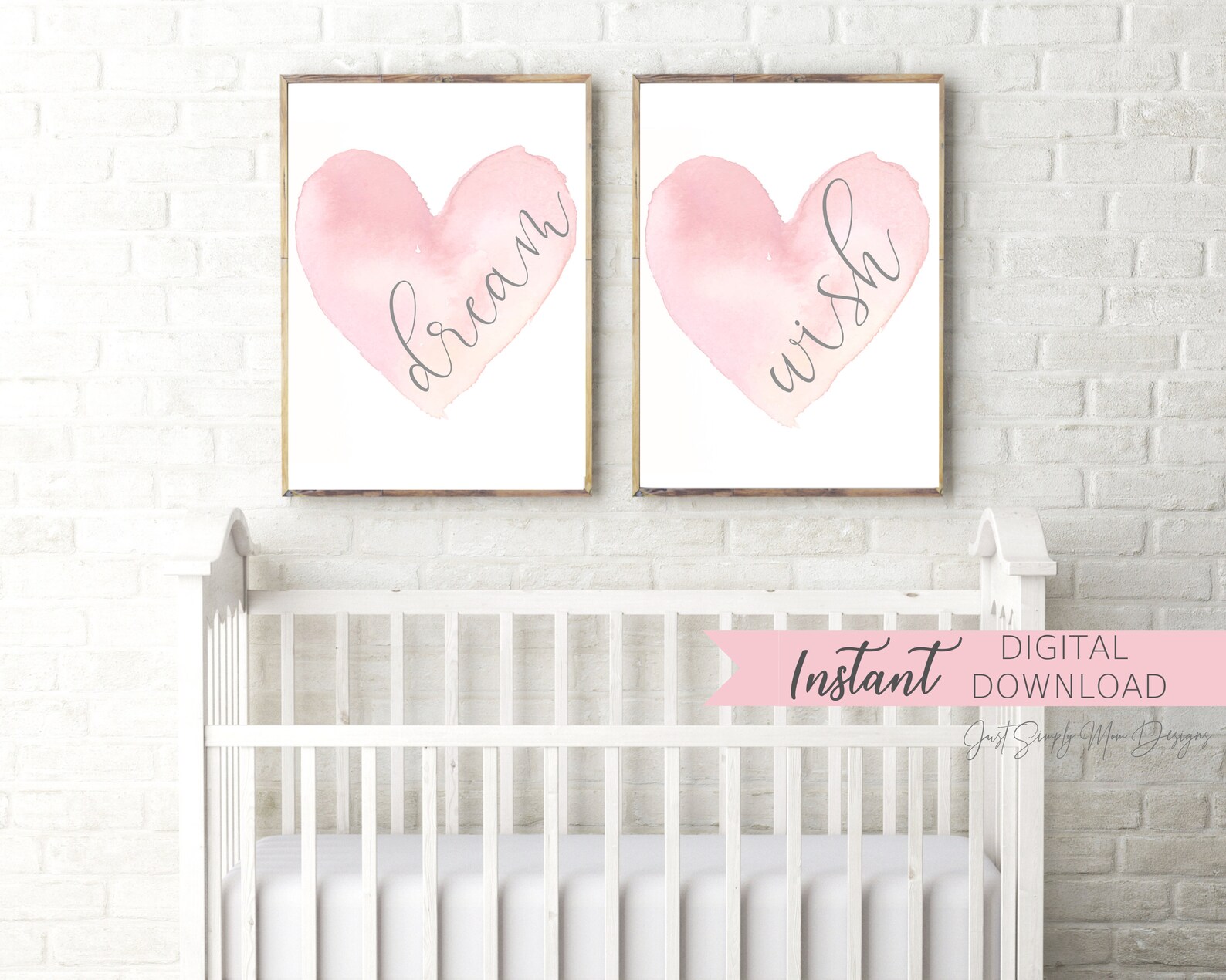 Printable Pink Nursery Wall Decor for Baby Girl Nursery - Blush ...