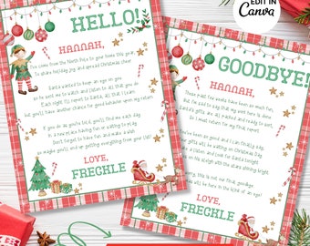 Printable Elf Arrival and Goodbye Letter -Christmas and Holiday Santa Fun Kids Activity -Elf Welcome Letter -Personalized Letter Last Minute