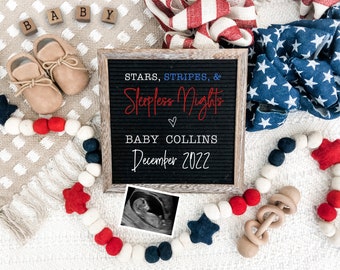 Fourth of July Pregnancy Announcement Digital Download for Social Media -Baby Announcement- America - Baby Reveal -July 4th - Memorial Day