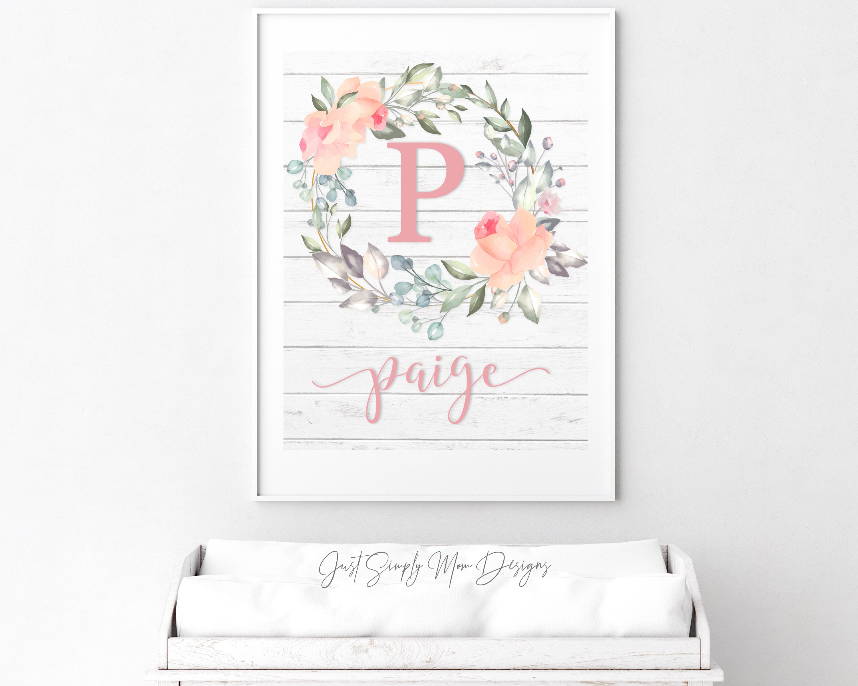 Printable Blush Pink Rustic Nursery Wall Decor for Baby Girl Etsy