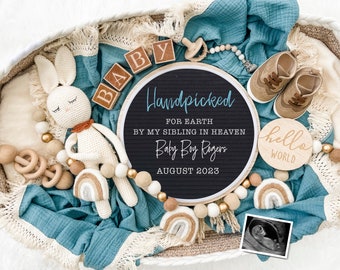 Boy Gender Reveal Pregnancy Announcement Digital - Rainbow Baby Announcement Sign - Baby Boy Reveal for Social Media - It's a Boy - IVF