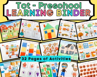 Reliure imprimable DIY Toddler Busy Binder - Livre silencieux d'activités d'apprentissage et éducatives pour s'amuser et garder vos tout-petits occupés - Télécharger + Imprimer