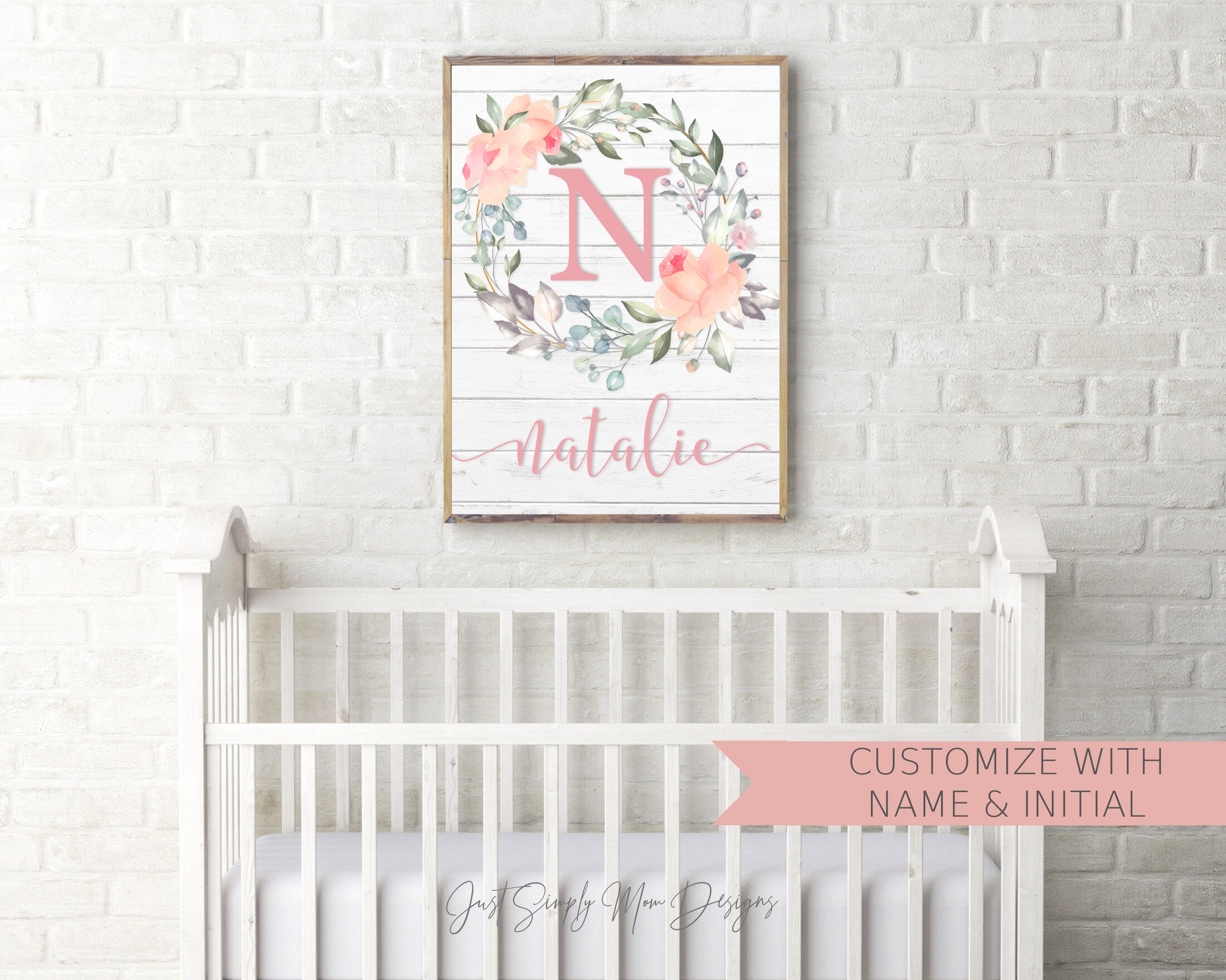 Printable Blush Pink Rustic Nursery Wall Decor for Baby Girl Etsy