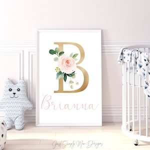 Blush Pink Floral Nursery Wall Decor for Baby Girl Nursery- Pink and ...