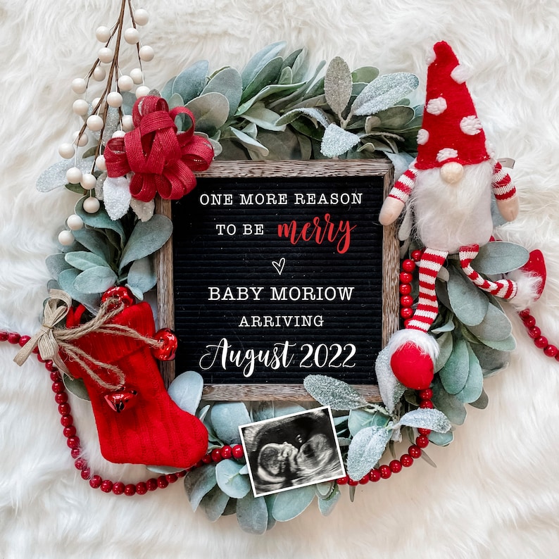 Christmas Digital Pregnancy Announcement for Social Media Etsy