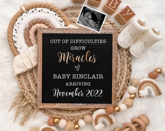 Rainbow Baby Pregnancy Announcement Digital Download for Social Media -Miracle Baby Announcement-Baby Reveal Board-Digital Baby Announcement
