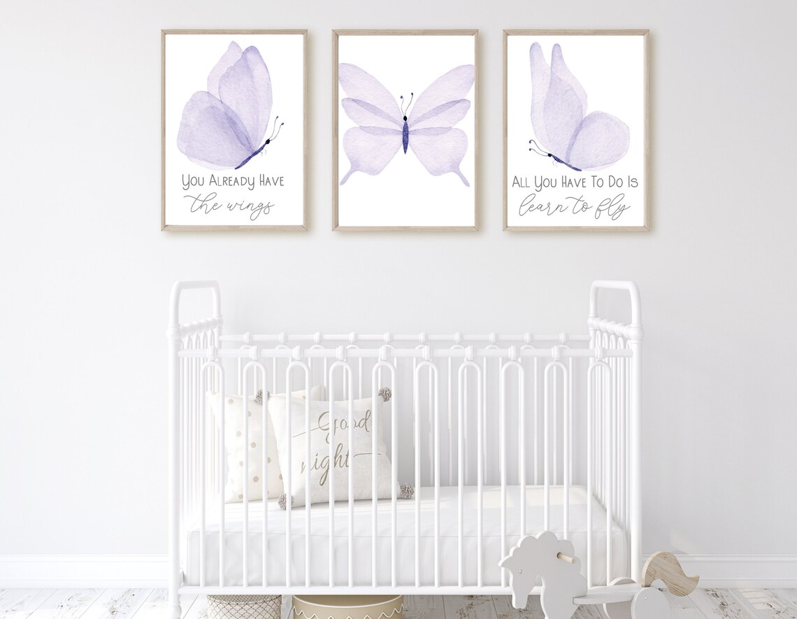 Purple Nursery Decor Butterfly Nursery Decor lavendar Etsy