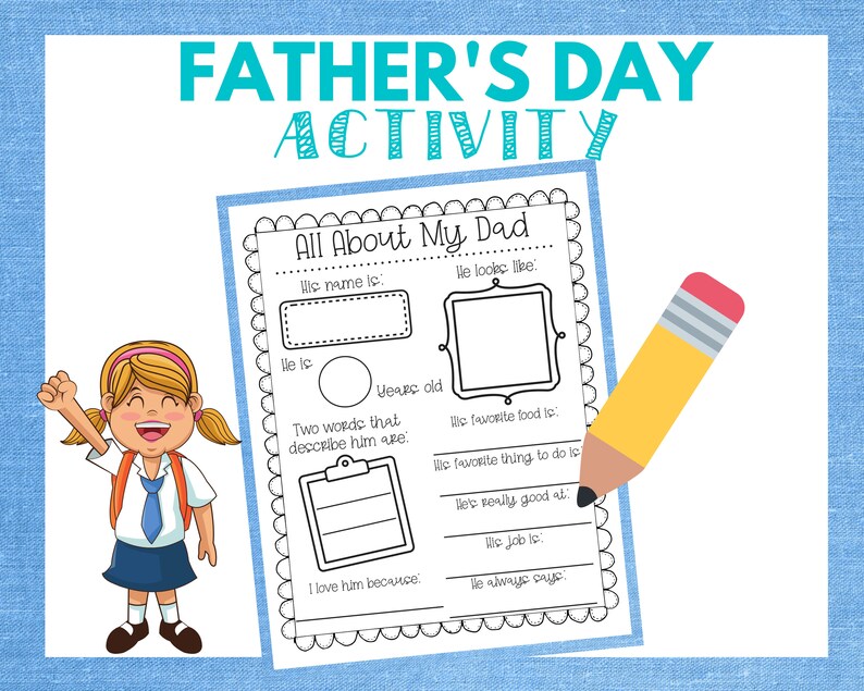 Printable Fathers Day Activity for Toddlers &amp; Young Children - Etsy