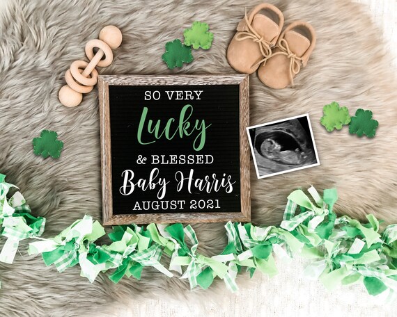 St. Patrick's Day Digital Pregnancy Announcement for | Etsy
