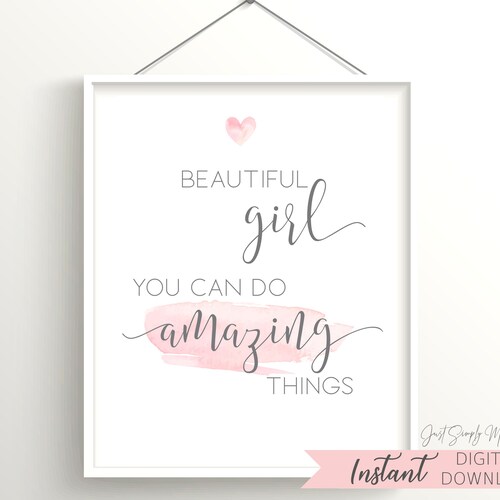 Printable Blush Pink Nursery Wall Decor for Baby Girl Nursery Etsy