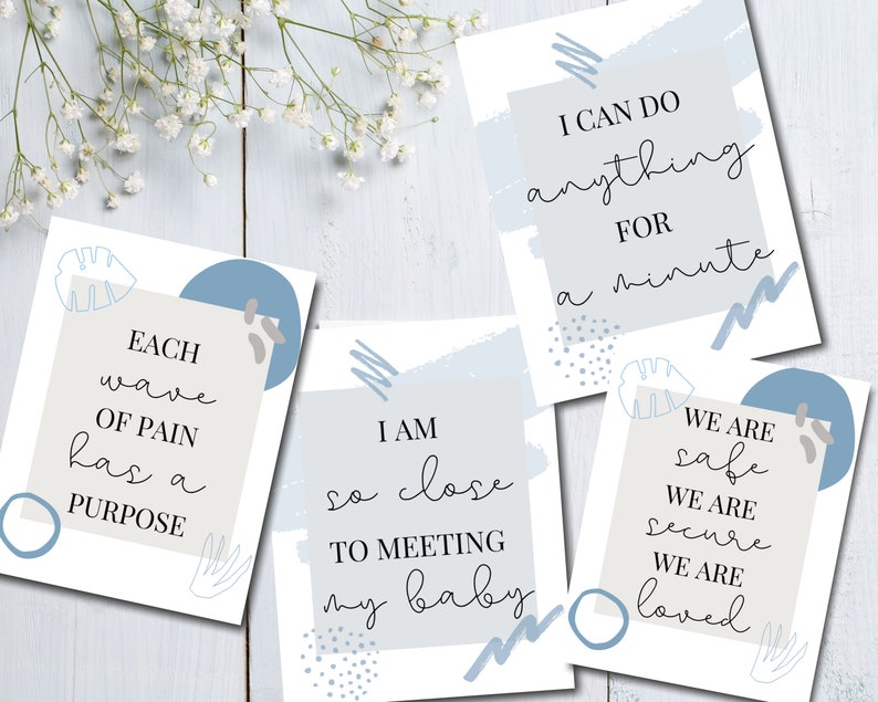 Birth Affirmation Cards Birth Mantras for Childbirth, Home birth, Labor & Delivery, Natural Birth, Strong Mom Digital Download to Laminate image 3