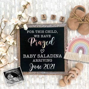 Rainbow Pregnancy Announcement Digital Download for Social Media Baby Announcement Flat Lay Baby Reveal Board Digital Baby Announcement image 3