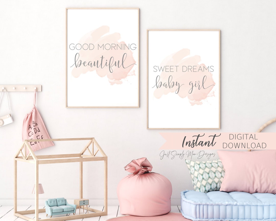 Printable Pink Nursery Wall Decor for Baby Girl Nursery - Blush Floral ...