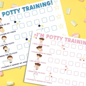 Potty Training Chart for Toddlers -Printable Reward Sticker Chart for Toilet Training -Download and Print File -Girl or Boy Motivation Chart