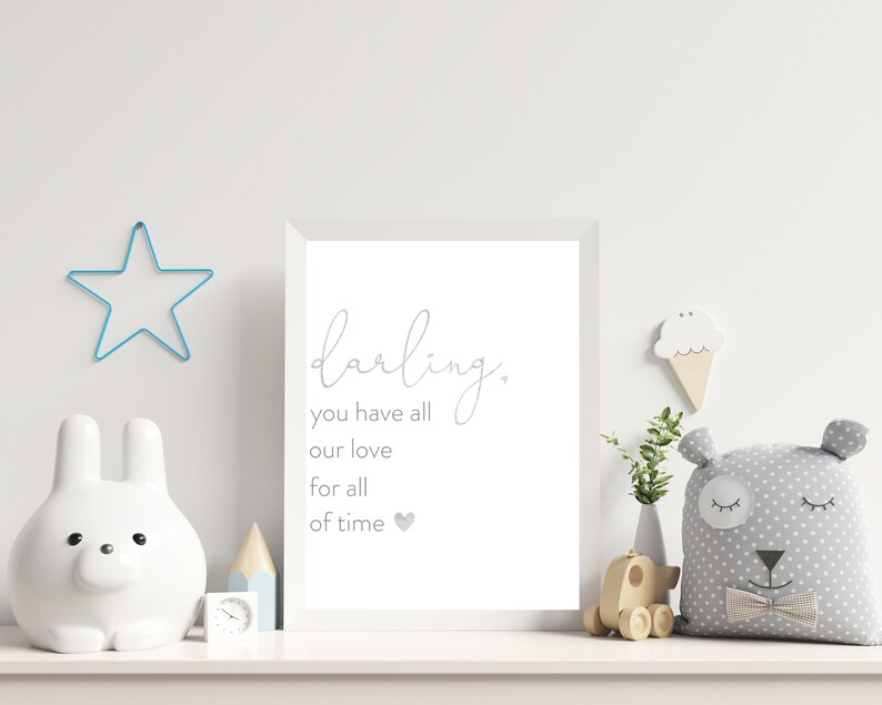 Neutral Grey or Gold Nursery Wall Decor for Baby Nursery Etsy
