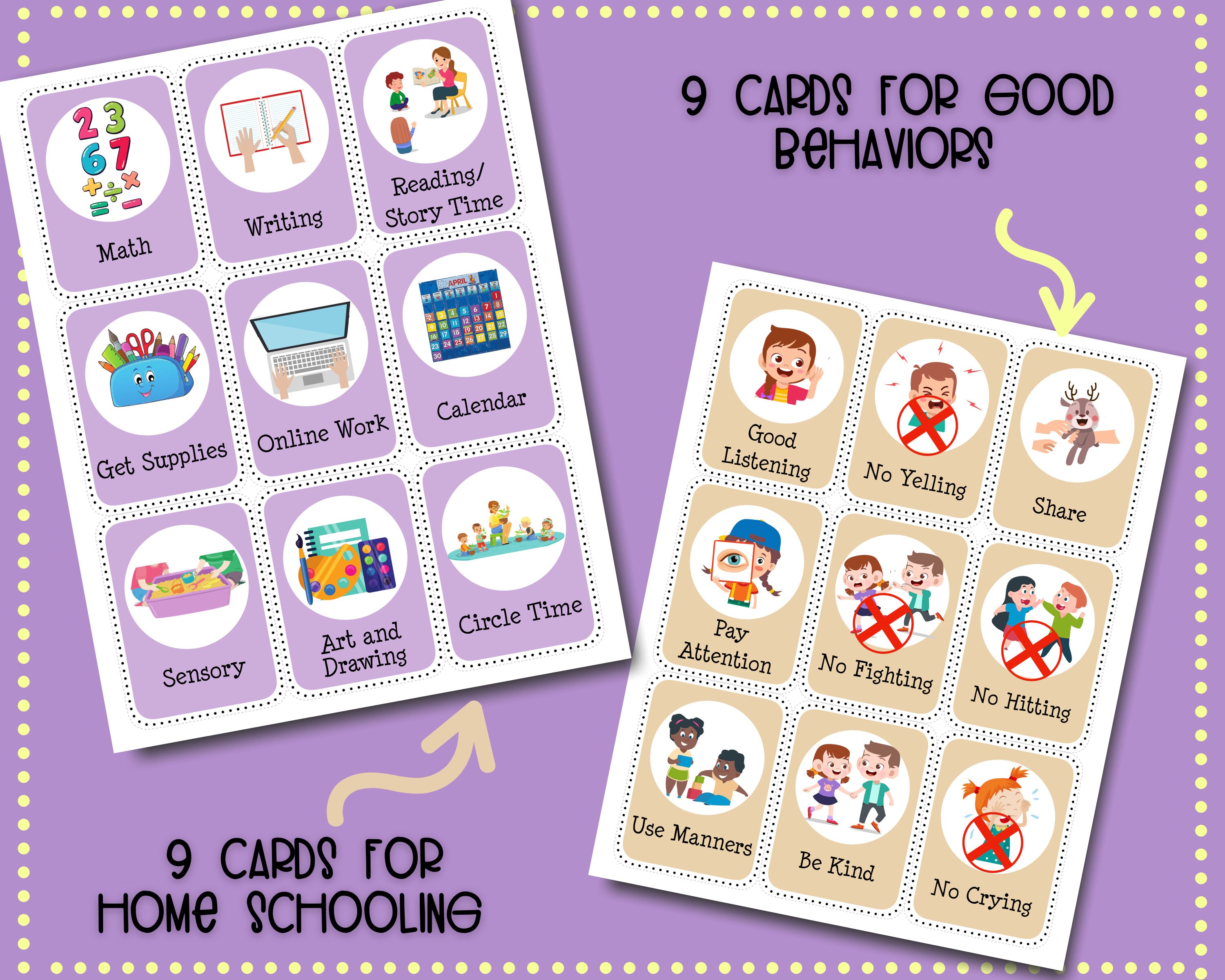 Printable Daily Routine Cards for Kids- Activities for Chores, Hygeine ...