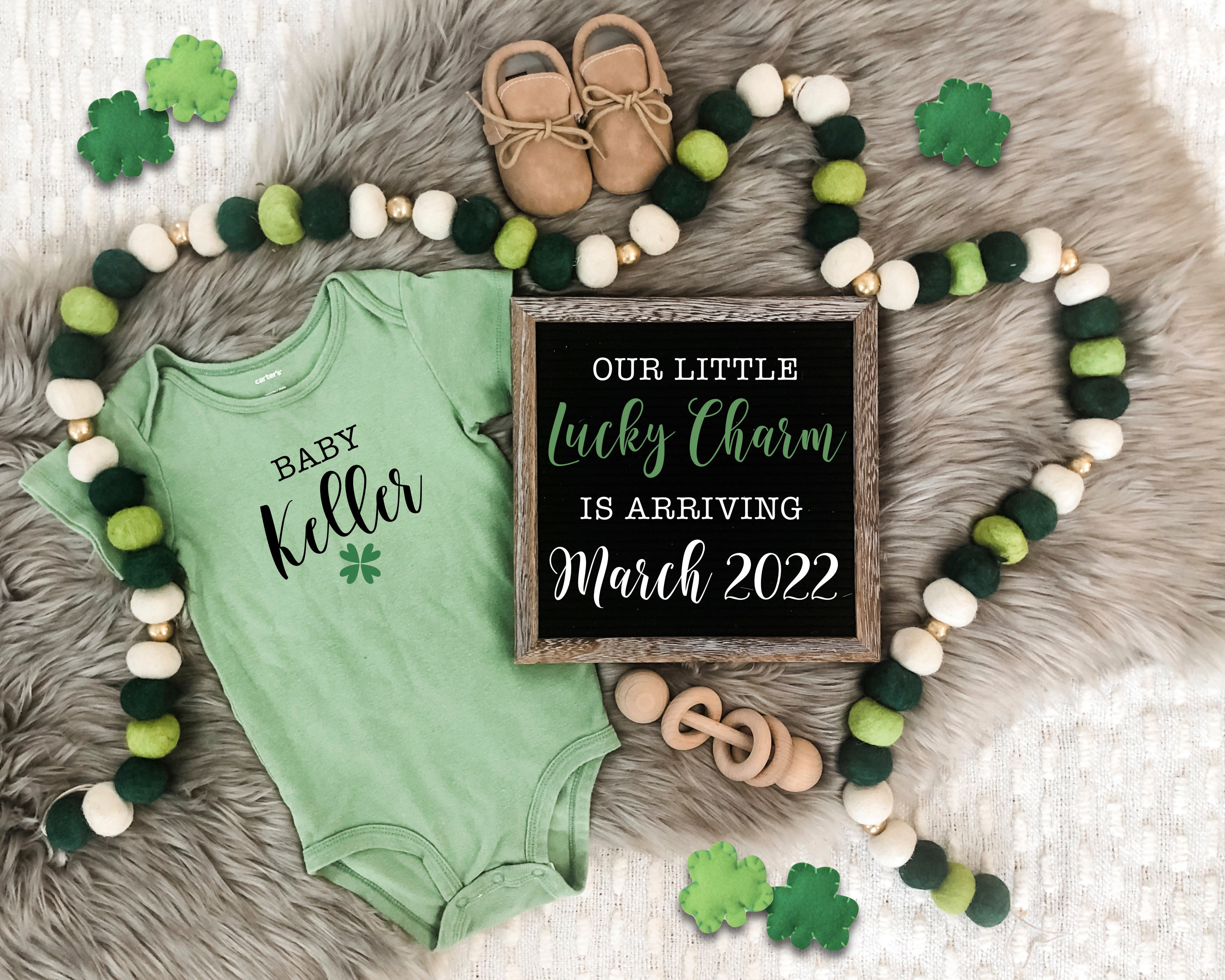 St. Patrick's Day Digital Pregnancy Announcement for - Etsy