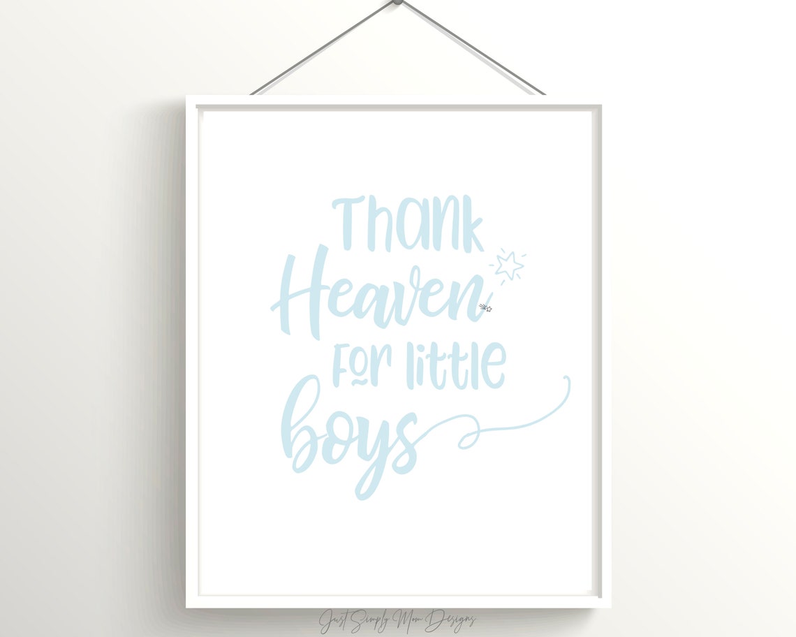 Baby Blue Nursery Decor for Baby Boy Printable Wall Art Quote Etsy