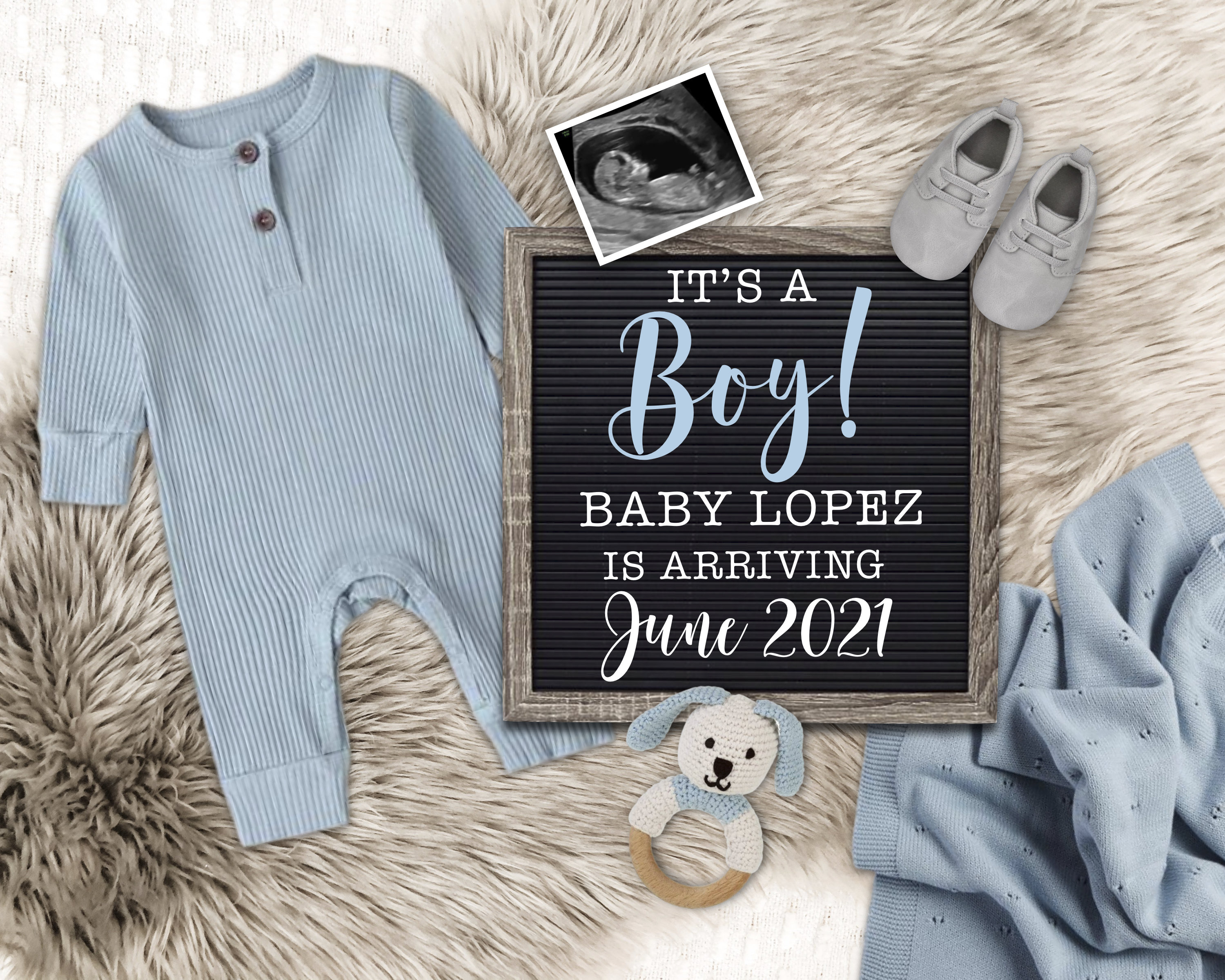 We're Expecting Boy Announcement It's a Boy Reveal for Social Media Modern Retro Baby Boy Announcement Boy Pregnancy Announcement