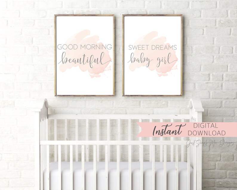 Printable Pink Nursery Wall Decor for Baby Girl Nursery Etsy