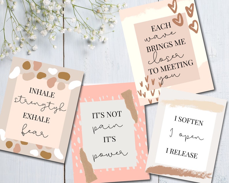 Birth Affirmation Cards Birth Mantras for Childbirth, Home birth, Labor & Delivery, Natural Birth, Strong Mom Digital Download to Laminate image 8
