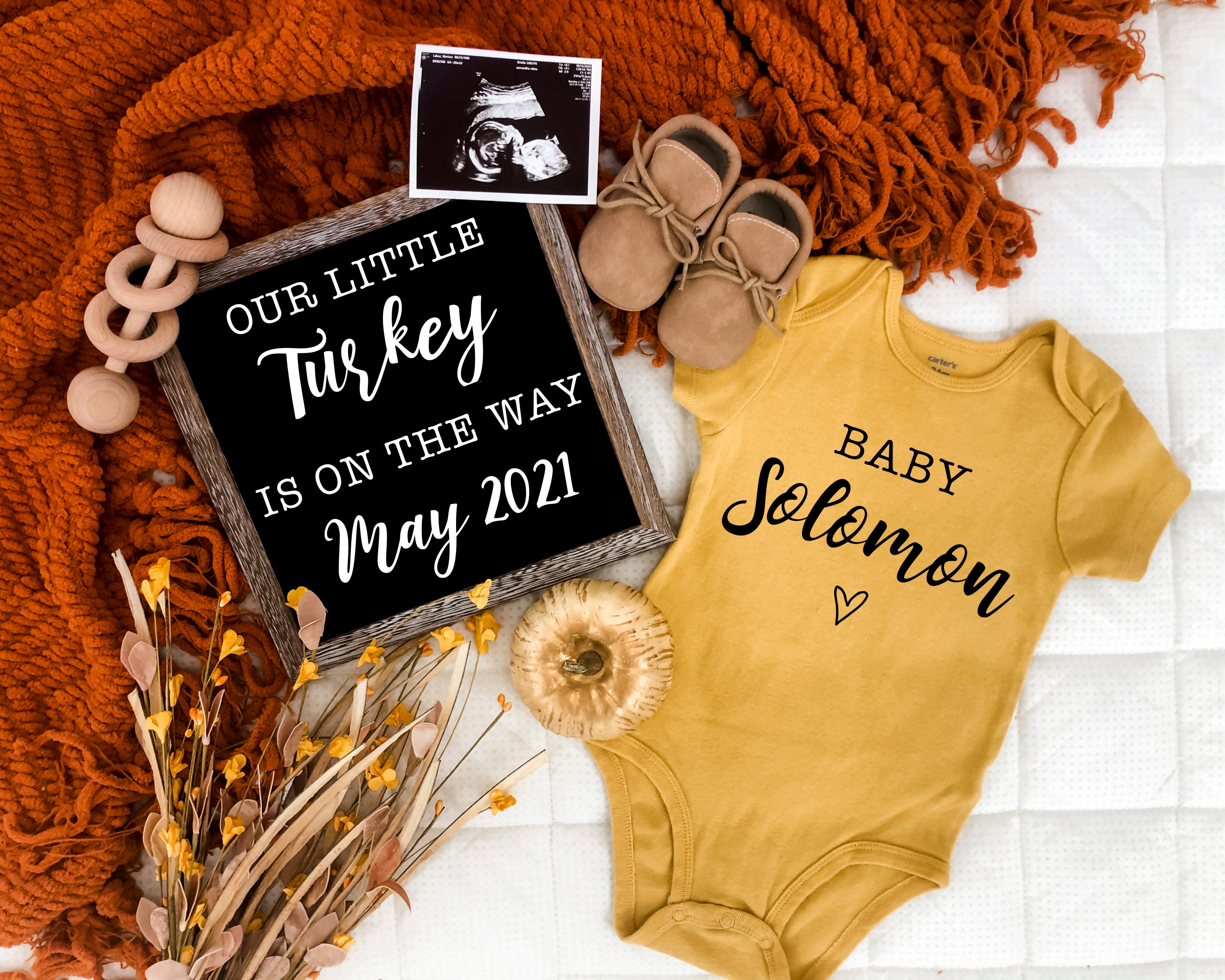 Fall Digital Pregnancy Announcement for Social Media baby Etsy