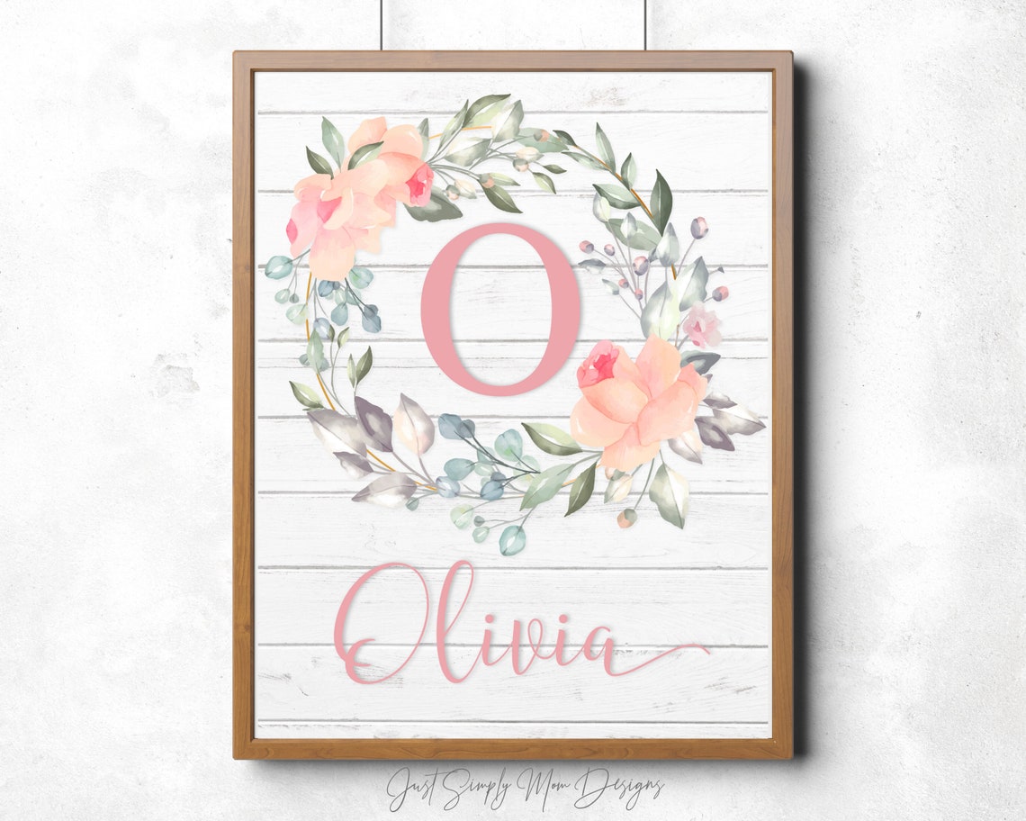 Printable Blush Pink Rustic Nursery Wall Decor for Baby Girl Etsy