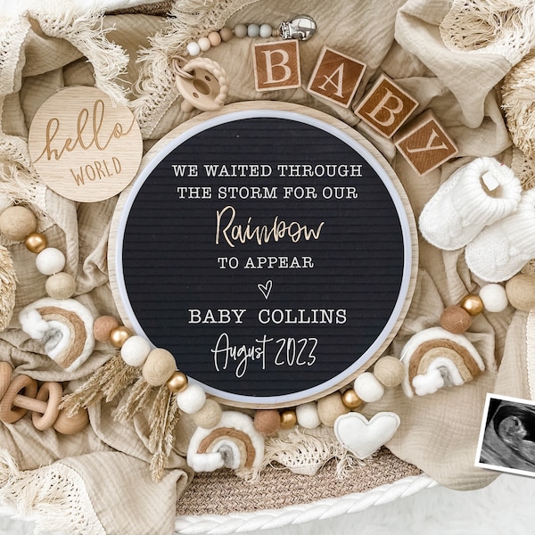 Rainbow Baby Pregnancy Announcement Digital Download for Social Media -Miracle Baby Announcement- Answered Prayer -Digital Baby Announcement