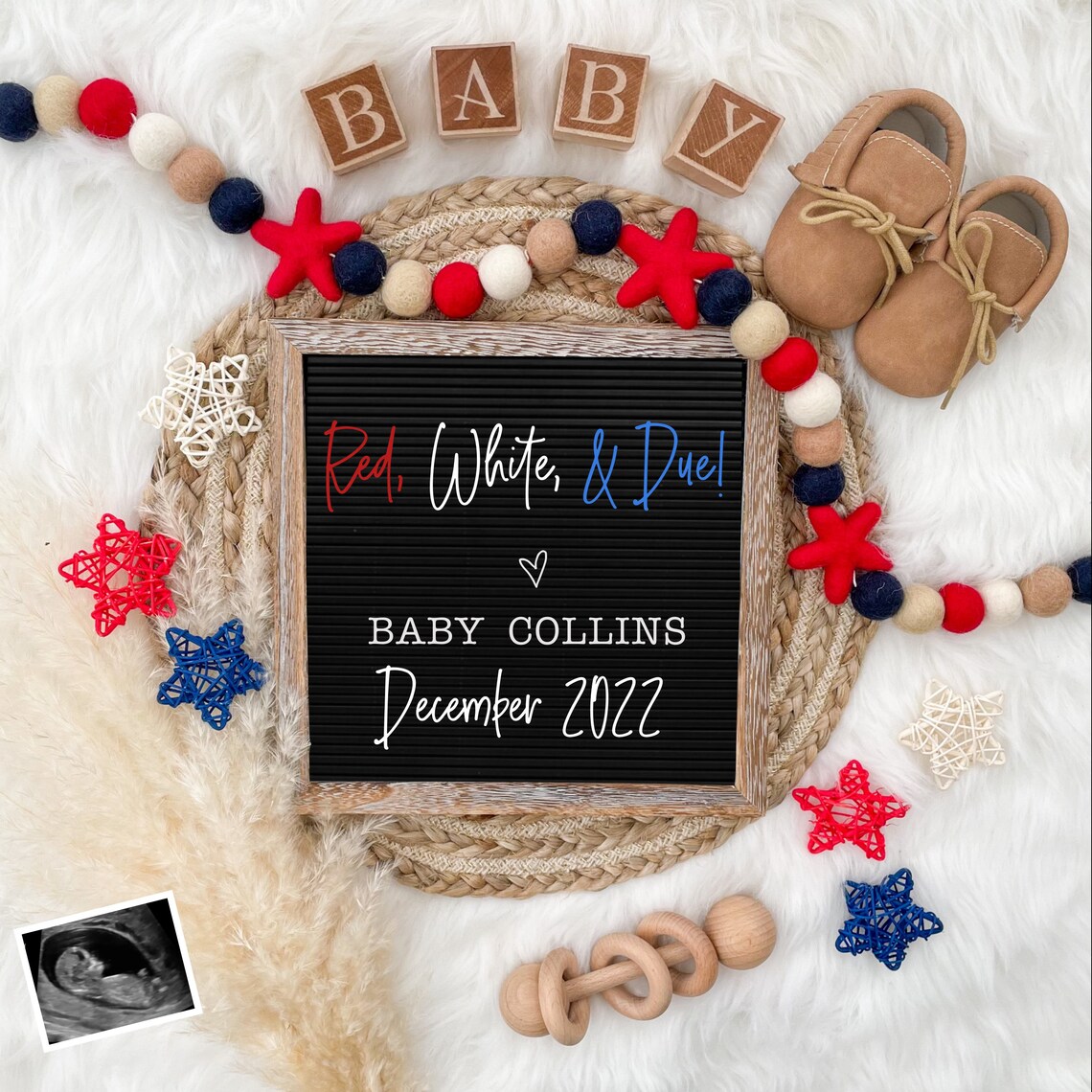 Fourth of July Pregnancy Announcement Digital Download for Social Media ...