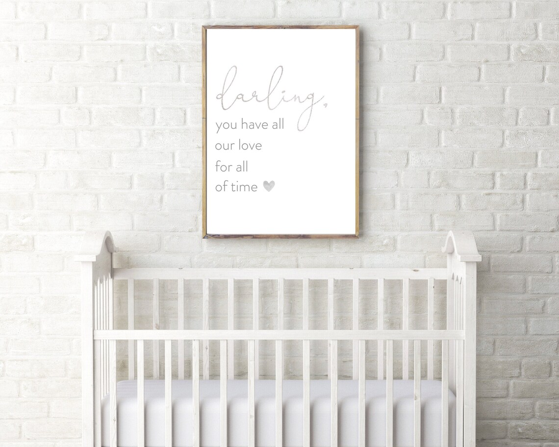 Neutral Grey or Gold Nursery Wall Decor for Baby Nursery Etsy