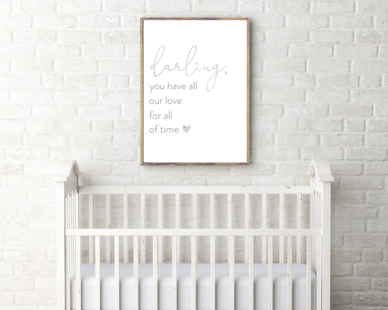Neutral Grey or Gold Nursery Wall Decor for Baby Nursery Etsy
