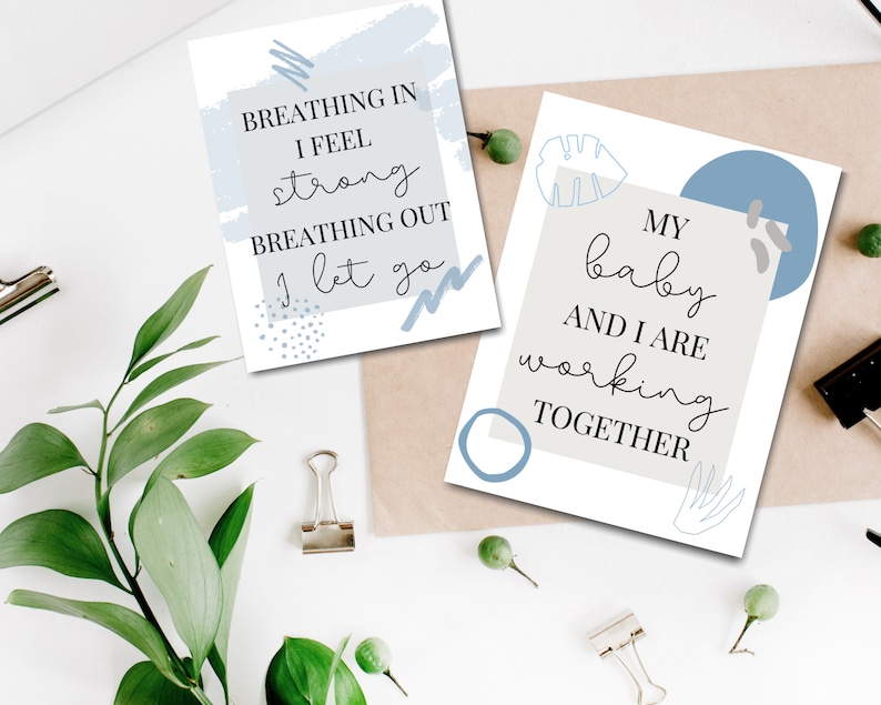 Birth Affirmation Cards Birth Mantras for Childbirth, Home birth, Labor & Delivery, Natural Birth, Strong Mom Digital Download to Laminate image 6