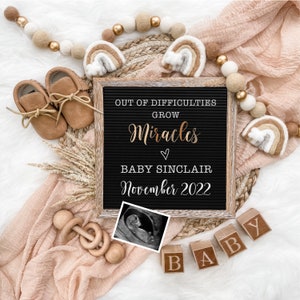 Rainbow Baby Pregnancy Announcement Digital Download for Social Media -Miracle Baby Announcement-Baby Reveal Board-Digital Baby Announcement