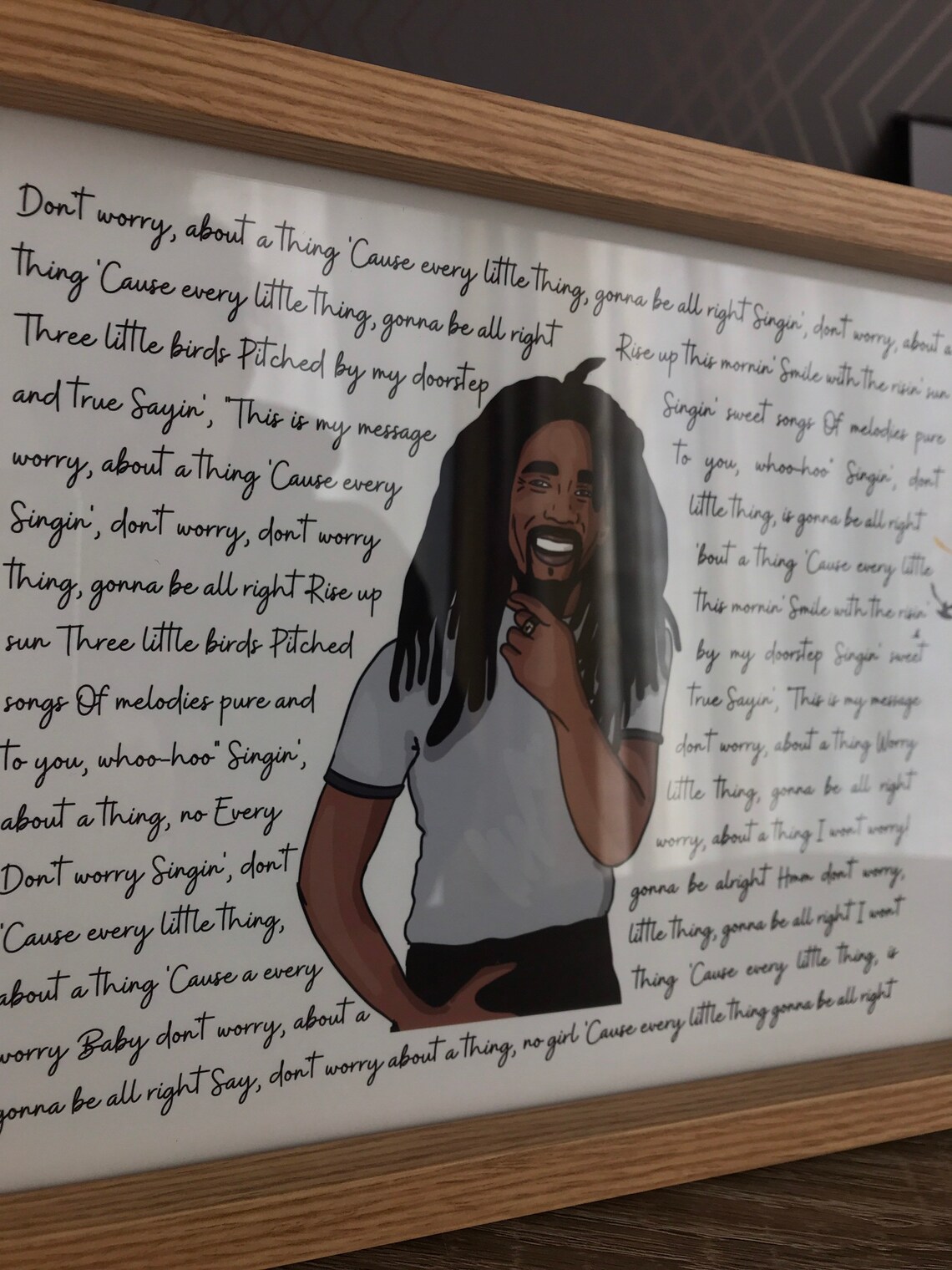Bob Marley Three Little Birds Lyrics Print Art Poster Wall Art | Etsy