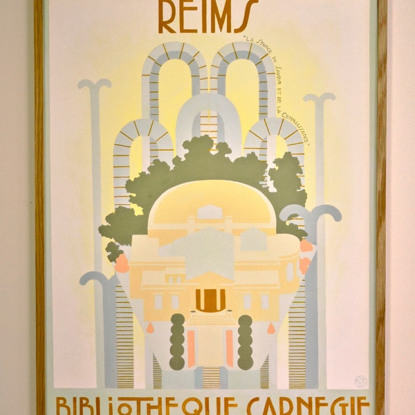 Affiche de la bibliothèque Carnégie de Reims