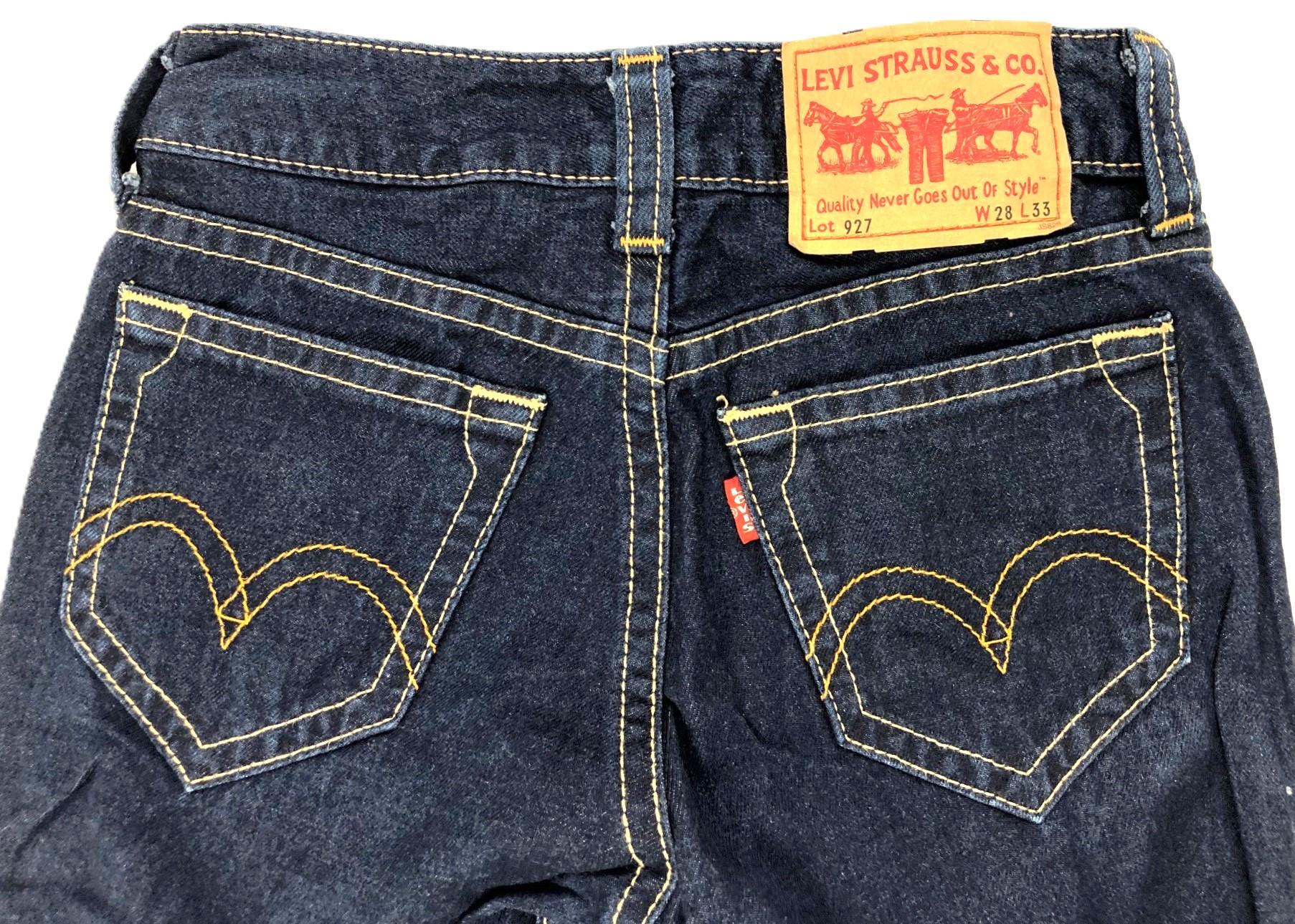 Levi's 927 Women's Bootcut Button Fly W28 L32 Dark Blue Excellent