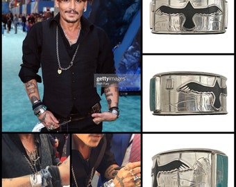 The Indian Navajo “sparrow” Bangle Bracelet With Natural Howlite