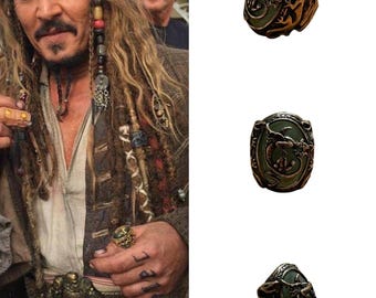 Dragon Ring Brass Captain Jack Sparrow - The Pirates of The Caribbean Series