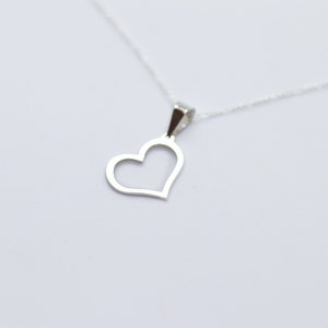 Sterling Silver open Heart Necklace