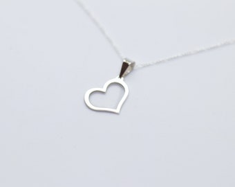 Sterling Silver open Heart Necklace
