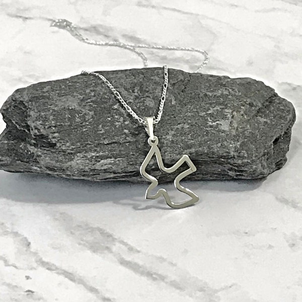 Sterling Silver Peace Dove Necklace Charm