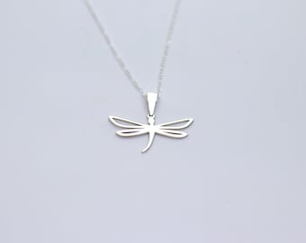 Sterling Silver Dragonfly Necklace,Silver DragonFly  Charm ,Insect Jewelry