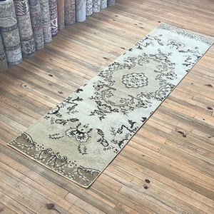 Hallway Runner Rug, 2.3x8.5 ft Rug, Antique Oushak Rug, Turkish Vintage Rug, Wool Runner Rug, Handmade Oriental Rug, Boho Rug, Home Decor